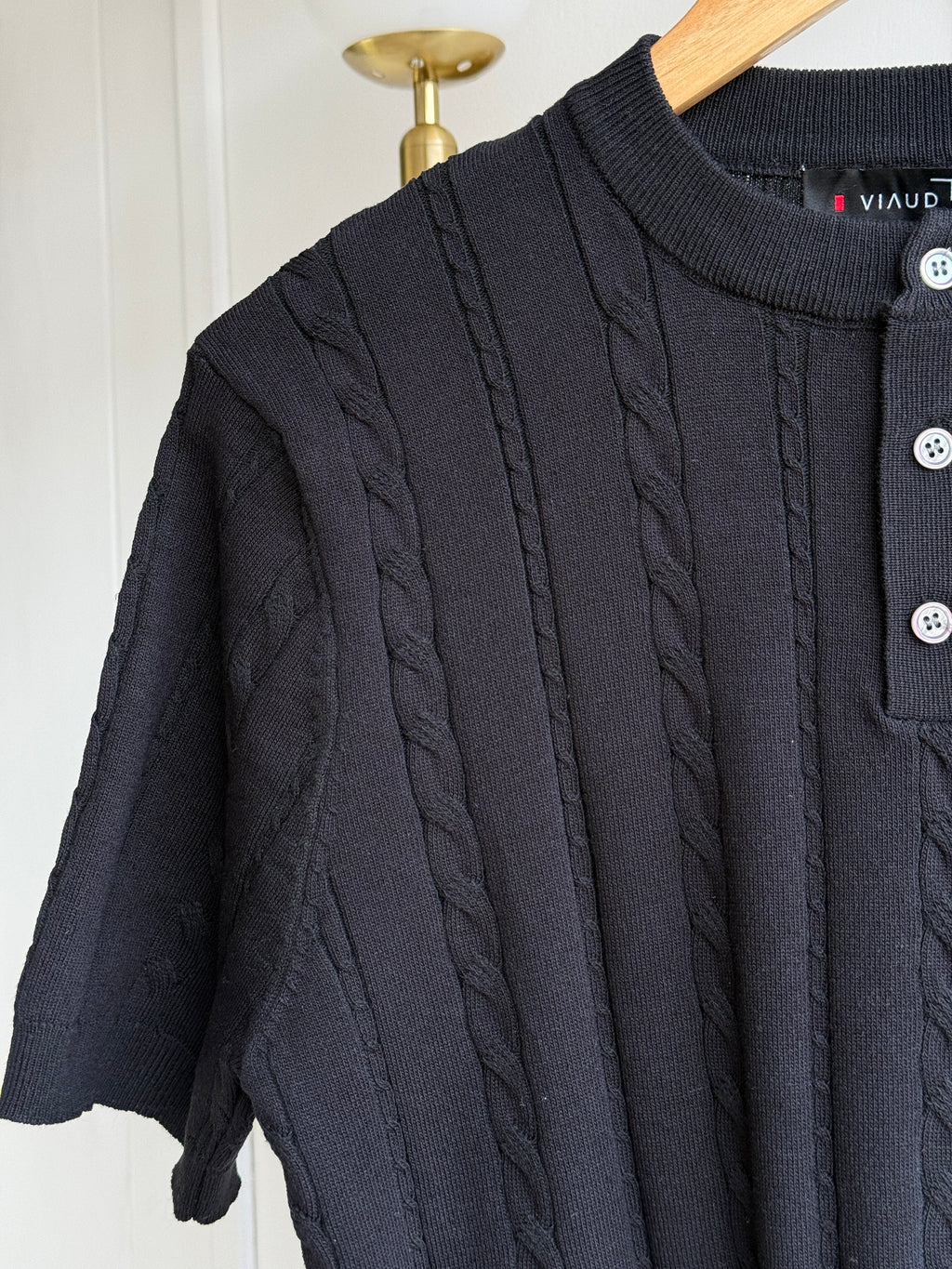 Camisa Cuello Redondo En Hilo Tejido Premium - Trenzado Henley