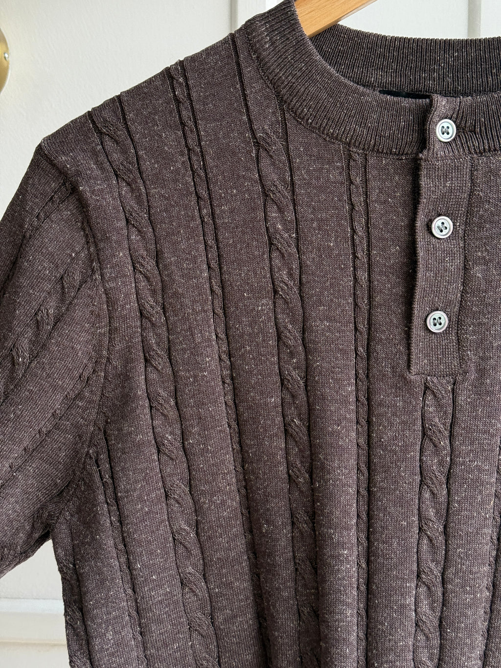 Camisa Cuello Redondo En Hilo Tejido Premium - Trenzado Henley