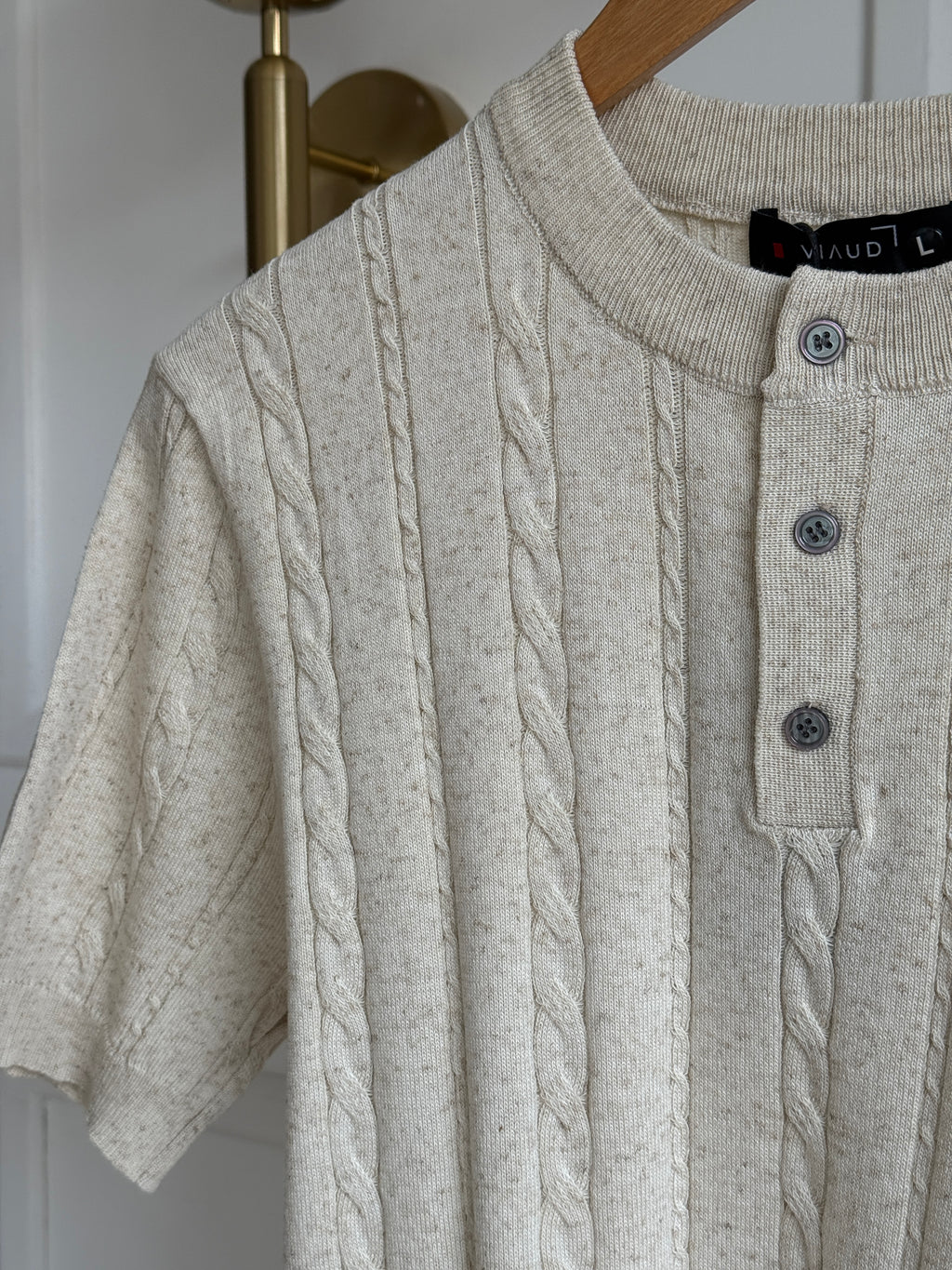 Camisa Cuello Redondo En Hilo Tejido Premium - Trenzado Henley