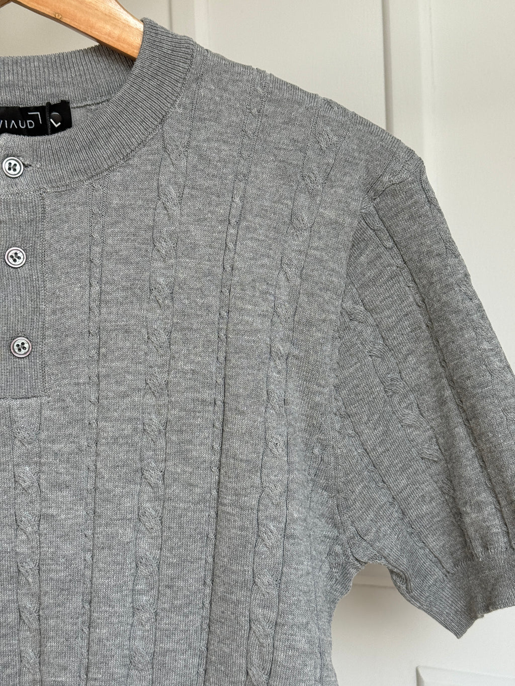 Camisa Cuello Redondo En Hilo Tejido Premium - Trenzado Henley