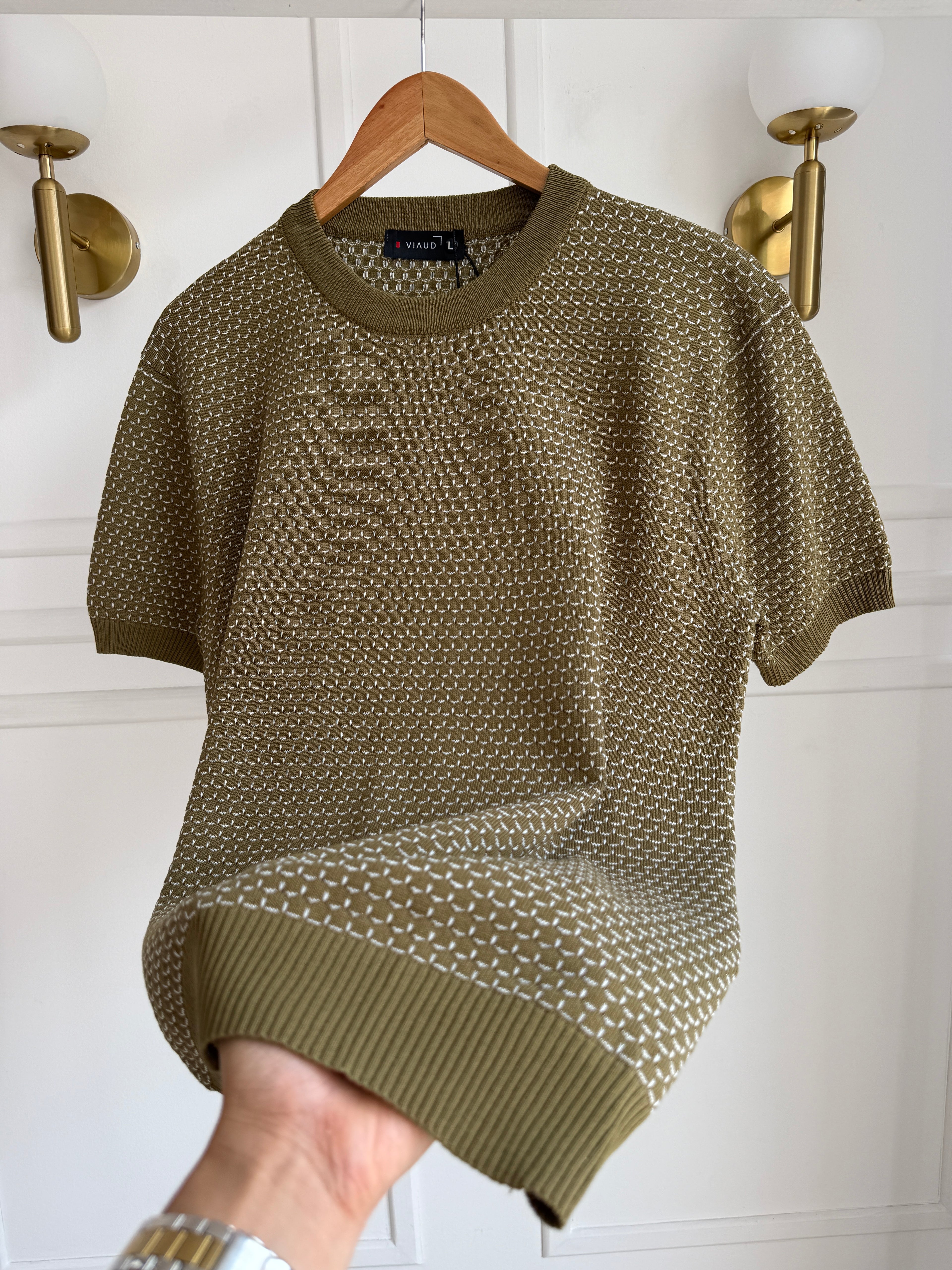 Camisa Cuello Redondo En Hilo Tejido Premium - Jacquard