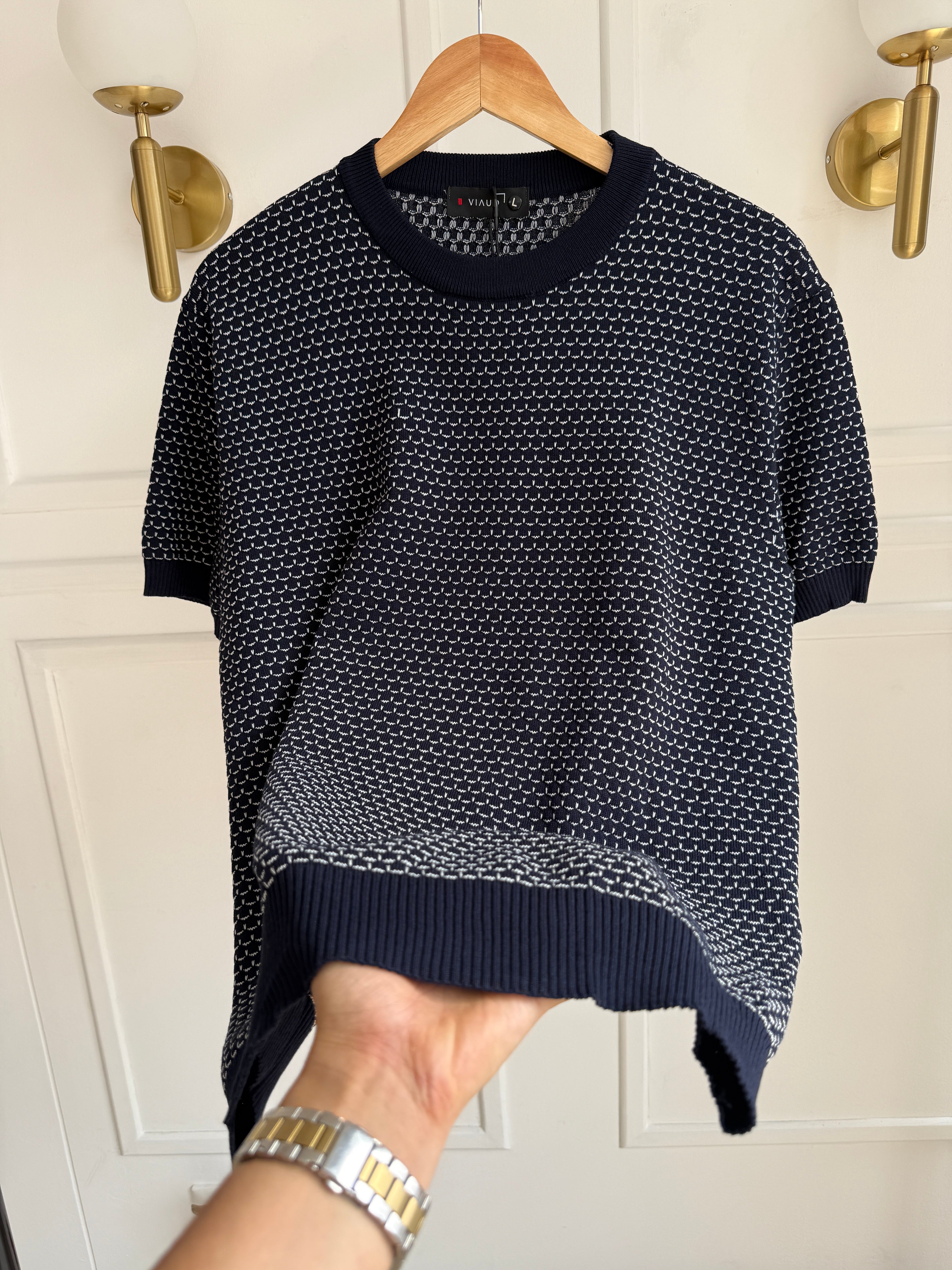 Camisa Cuello Redondo En Hilo Tejido Premium - Jacquard